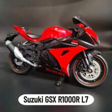 Makeda 1/12 比例铃木 GSX-R1000R 合金玩具摩托车，铃木摩托车模型，GSX R1000 摩托车玩具，送给男孩女孩的礼物