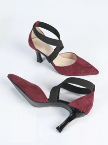 أحذية كعب عالي مفتوحة الأطراف بتصميم بوق مع عقدة فراشة