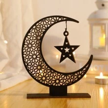 1 pieza Ornamento decorativo colgante para Eid Al Adha, Hari Raya, Ramadán, Eid Mubarak, Día Islámico - Negro - Ver 9