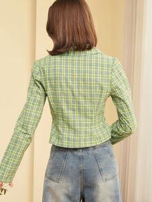 Women's Button Front Lapel Neck Long Sleeve Slim Fit Blouse, Office & Everyday Wear, Spring