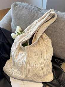 ENBEI Crochet Bags For Women Summer Beach Tote Bag Aesthetic Tote Bag Hippie Bag Knit Bag Fashion Must-Have: Women Crochet Knit Tote Bag, Hollow Out Handbag, Beach Travel Shoulder Bag, -Friendly Large Capacity Shopping Bag With Sand-Shaking Design, Perfect Gift For Students And Female Tourists In Outdoor Activities, Traveling And Shopping