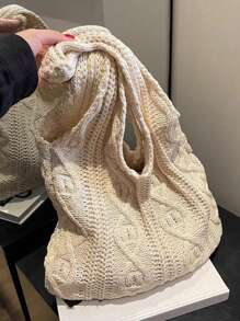 ENBEI Crochet Bags For Women Summer Beach Tote Bag Aesthetic Tote Bag Hippie Bag Knit Bag Fashion Must-Have: Women Crochet Knit Tote Bag, Hollow Out Handbag, Beach Travel Shoulder Bag, -Friendly Large Capacity Shopping Bag With Sand-Shaking Design, Perfect Gift For Students And Female Tourists In Outdoor Activities, Traveling And Shopping