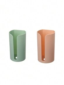 1pc Space-Saving & Multifunctional Wall-Mounted Trash Bag Holder & Tissue Dispenser,Creative Adhesive-Free Trash Bag Organizer Box,Durable Plastic, Wall-Mounted Kitchen Plastic Bag Dispenser And Storage Box,Ideal For Home Bathroom & Kitchen Organization