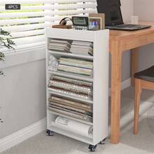 "4PCS Threaded Stem Casters 2 Inch M10 Chair Caster Load Bearing With Brake, Coffee Table Small Wheels, PU Polyurethane Swivel Casters For Cabinets" - Black - View 7