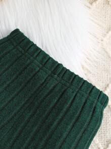 2pcs Baby Girls Spring/Autumn Simple Long Sleeve Top And Flared Leg Pants Set