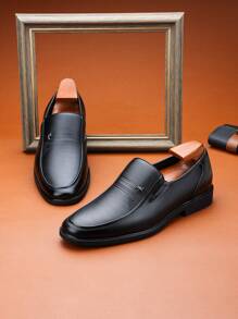New Style Loafers, Fashionable And Simple Patent Leather Bright Surface Splice Pointed Toe Shoes, Soft And Comfortable Breathable Slip-Resistant Slip-On Casual Shoes, Perfect For Dancing Parties, Graduation Ceremonies, Weddings And Other Casual Occasions For Men