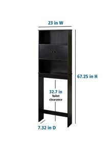 Mainstays Over-The-Toilet Bathroom Space Saver Storage Cabinet, 3 Shelves, White