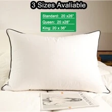 Luxury Goose Down Pillows Standard Size, Bed Pillows For Sleeping, Pillow For Back, Stomach Or Side Sleepers