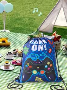 1 pieza/3 piezas/6 piezas Mochila con cordón con tema de máquinas recreativas, bolsa de regalo, bolsillo de boca (27 * 34 cm) Mochila pequeña Bolsa de embalaje de regalo de fiesta de cumpleaños, Mochila perfecta para exteriores, Mejor regalo para carnaval, Mochila de camping al aire libre, Bolsa de regalo de fiesta de cumpleaños de máquinas recreativas