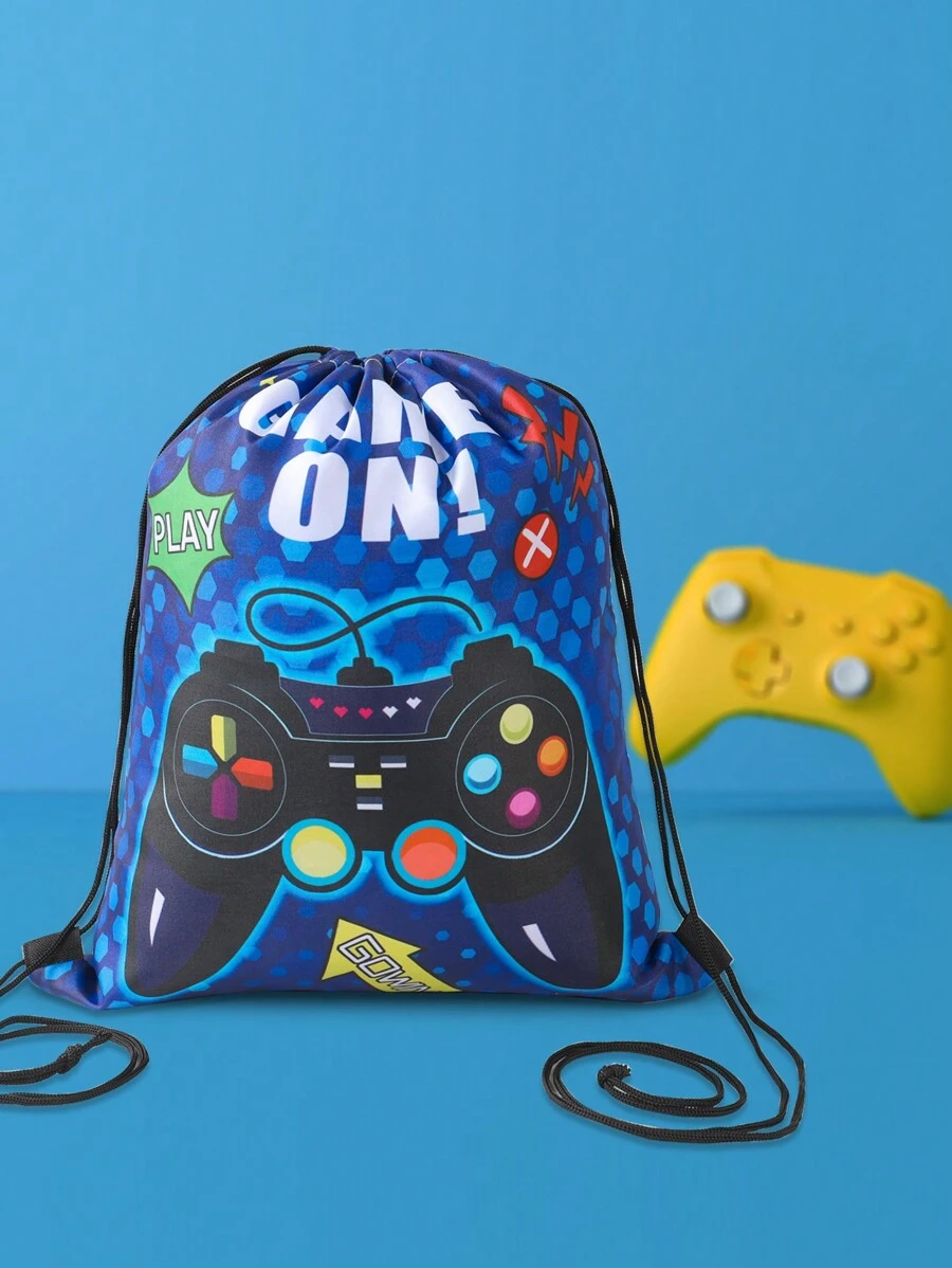 1 pieza/3 piezas/6 piezas Mochila con cordón con tema de máquinas recreativas, bolsa de regalo, bolsillo de boca (27 * 34 cm) Mochila pequeña Bolsa de embalaje de regalo de fiesta de cumpleaños, Mochila perfecta para exteriores, Mejor regalo para carnaval, Mochila de camping al aire libre, Bolsa de regalo de fiesta de cumpleaños de máquinas recreativas