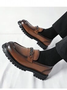 Mocassini uomo con suola spessa, polivalenti, scarpe casual eleganti da lavoro