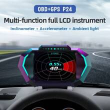 OBD2+GPS Digitale Auto Head-up-Anzeige Fahrtenschreiber Dualmodus Intelligenter Fahrzeugcomputer, Fehlercoderückstellung, Datenstromanzeige, Überschnellungsalarm, Geschwindigkeitsalarm, Auto Elektronisches Zubehör