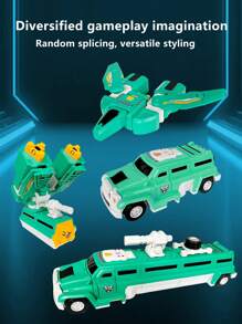 1pc Creative Assembly Transformer Robot Car Airplane Disassembly Construction Imaginative Development Hands-On Ability Training Transformable Robot Toy, Gift For Boys - Multicolor - View 5