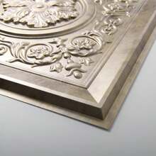 Art3d 12pcs 3D PVC Ceiling Tiles,Vintage Style Drop In Ceiling Tile For Home Decor,Living Room,Bedroom, Hotel, Office,Waterproof,Fire-Rated,2'x2',48sqft - Vàng cổ - Xem 6
