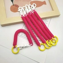 قلاب مفتاح كوردي هاتف اللون متعدد قابل للسحب، زنبرك بلاستيكي كويلي مطاطي لسلسلة مفاتيح، قلاب مناسب للاستخدام المدرسي