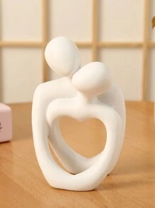 1件“爱之吻”雕像，树脂材质，情侣拥抱装饰摆件，浪漫礼物，寓意深刻的雕塑，适用于卧室、家庭办公室、书架、桌面装饰 - 彩色 - 查看 14