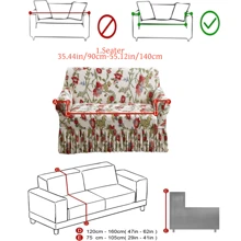 1pc Floral Printed Anti-Slip Stretch Milk Silk Fabric Sofa Cover, Suitable For Single/Double/Three-Seater/Four-Seater Sofa, All Seasons
