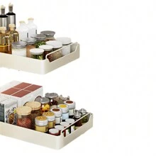 Pull Out Cabinet Drawers Organizer Pull Out Cabinet Organizer Shelves Adhesive Slide Out Drawers Storage Rack For Kitchen Cabinets, Pantry, Bathroom - White 40cm - View 7
