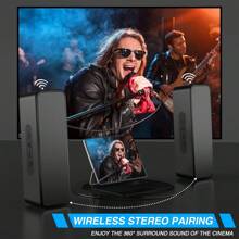 Portable Bluetooth Speaker, Wireless Speaker With Loud Stereo Deep Bass Sound, Outdoor Speakers With Bluetooth 5.0, 6H Playtime,66ft Bluetooth Range, Dual Pairing For Home,Party