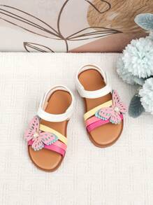 Toddler Girls' Colorful Flat Summer Sandals - Multicolor - View 1