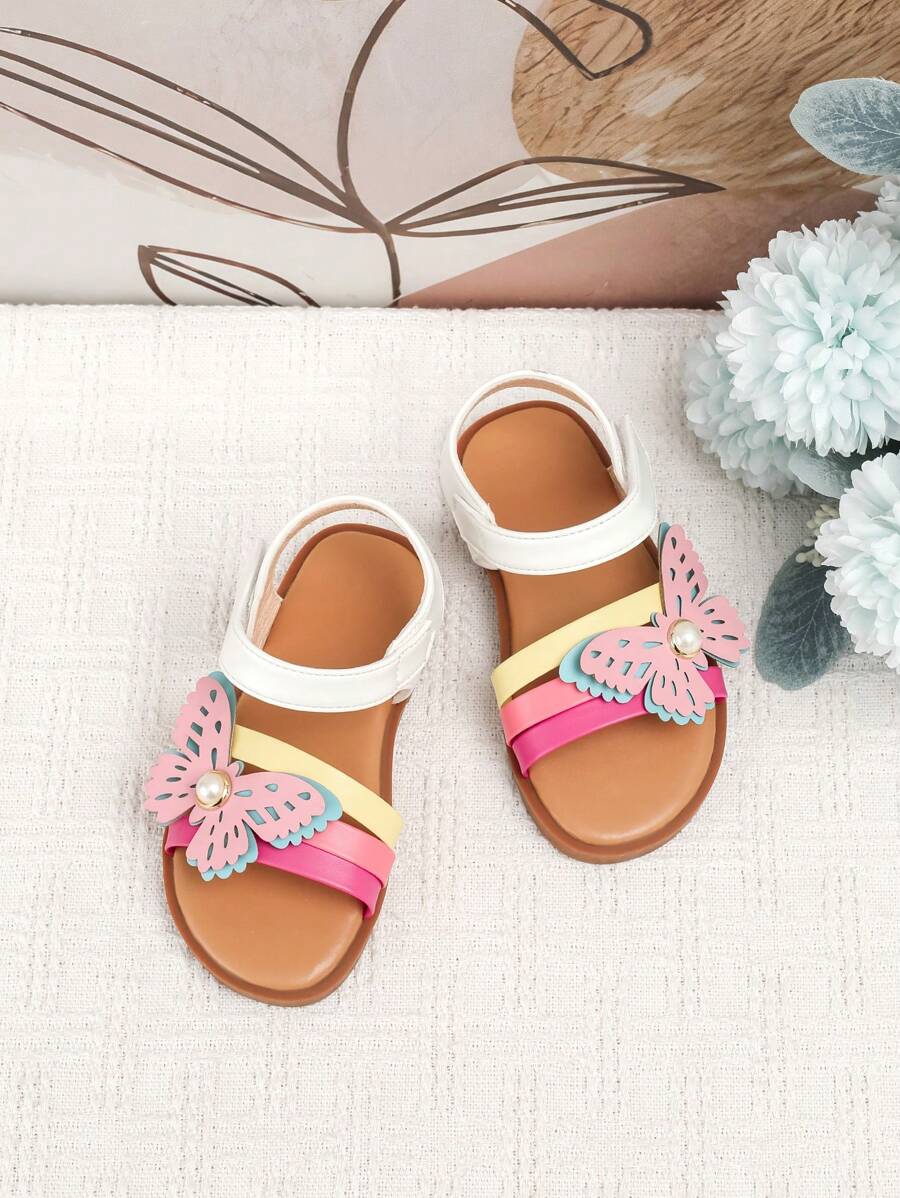 Toddler Girls' Colorful Flat Summer Sandals - Multicolor - View 1
