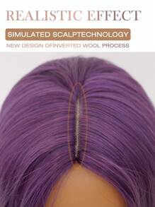 时尚浪漫紫色长款蓬松波浪假发，34英寸，中分刘海，柔软蓬松合成假发，适合女性日常佩戴、节日聚会、婚礼派对、万圣节、圣诞节、角色扮演、Y2K冬季休闲街头风等场合。 - 紫色 - 查看 9