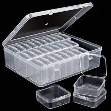 Caja de almacenamiento de escritorio con 30 compartimientos de plástico transparente, organizador transparente de varias capas para el hogar