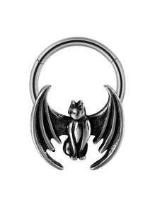 1PC Stainless Steel Septum Skull Hinged Clicker Dead Butterfly Hoop Nose Ring Tragus Cartilage Daith Piercing Helix Rook Earring Jewelry