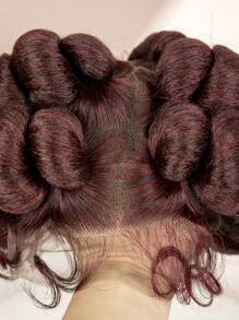 Hot Synthetic 6inch Short Full Lace Braid Wig Handmade Bantu Braid Wig For Women Everyday Wear - Burgundy - View 2