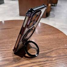 3D New Transparent Anti-Fall TPU Phone Case + Circular Double Ring Magnetic Holder, Suitable For IPhone 17 16, Galaxy A04E A05S A06 A12 A13 A14 A15 A16 A17 A21S A22 A23 A24 A32 A33 A34 A35 A53 A54 A73 S10 S20 S21 S22 S23 S24 S25 Ultra, Note 20, Redmi Note 7/8/9/10/11/12/13/14/15, Redmi 9/10/12/13C/14C/15C, OPPO, MOTO, Honor, HW, Realme, Reno 7