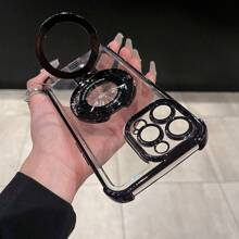 3D New Transparent Anti-Fall TPU Phone Case + Circular Double Ring Magnetic Holder, Suitable For IPhone 17 16, Galaxy A04E A05S A06 A12 A13 A14 A15 A16 A17 A21S A22 A23 A24 A32 A33 A34 A35 A53 A54 A73 S10 S20 S21 S22 S23 S24 S25 Ultra, Note 20, Redmi Note 7/8/9/10/11/12/13/14/15, Redmi 9/10/12/13C/14C/15C, OPPO, MOTO, Honor, HW, Realme, Reno 7