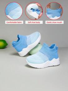 Nuevos zapatos deportivos casuales de malla transpirable para niños, diseño de ajuste con un solo toque, suela suave y cómoda, para todo el año