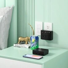 2-Piece Small Pocket Power Sockets, Power Socket Conforming To American Laws, 6 AC Power Outputs, 2 USB-A And 1 USB-C To Meet Daily Needs. This Power Socket Is Provided With Certification Report, Which Can Be Used Safely And Safely. The Package Contains Two Products, Which Are A Good Choice For Saving Freight Expenses And Sending To Family And Friends. - US B Type Plug(110-127V) - View 4