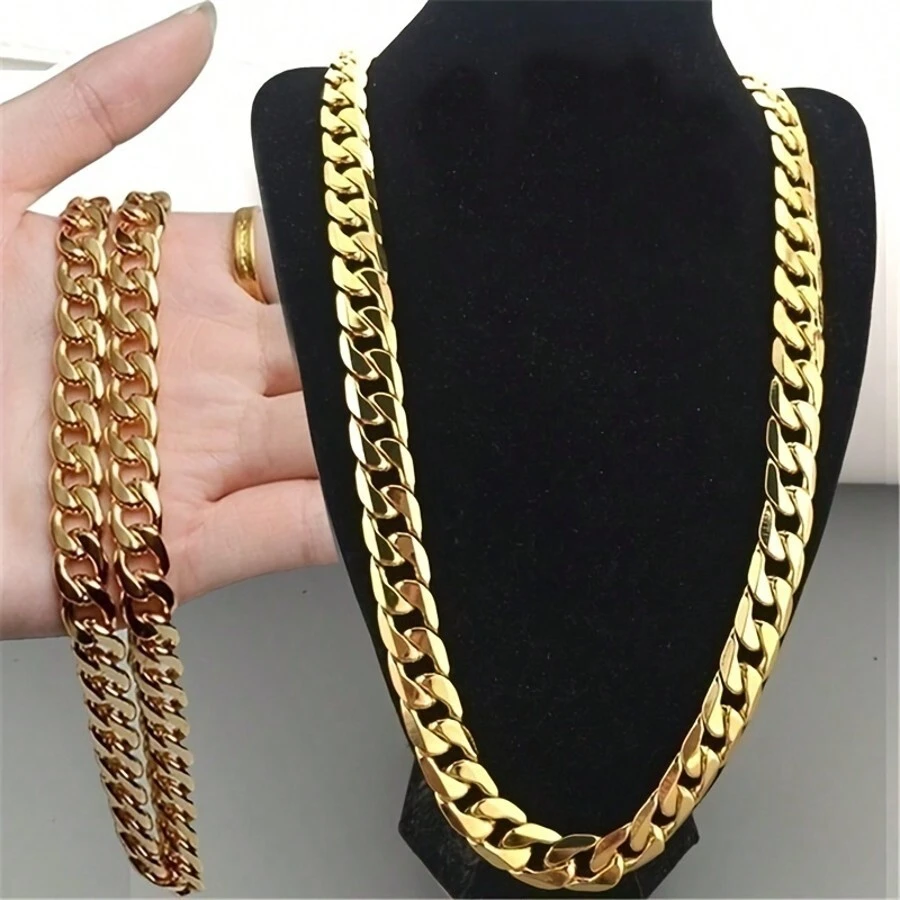 1 Peça Colar Dourado Versátil da Moda de 6mm, Colar Gargantilha de Hip Hop
