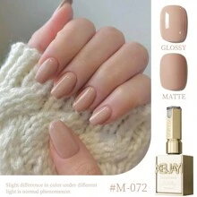 XEIJAYI 15ML Nude Pink Gel Nail Polish Series Solid Semi Permanent Nail Polish Set Kit Soak Off Uv Varnish Nail Art 6 Colors For Choose For Manicure Nail Design