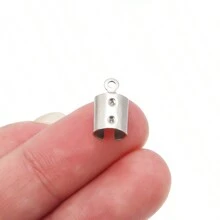 10/50pcs/Pack Stainless Steel Round Cord Clasp, 1/2/3/4/5mm Round Leather Cord Clasp, Round Crimp Beads, DIY Bracelet Necklace Phone Chain Jewelry Accessories - Round Rope Clip - View 6