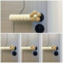 1pc Flower Pattern Door Knob Cover, Anti-Static Anti-Collision Protection Sleeve, EVA Foam Material, Home Door Handle Protector