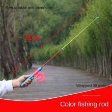 1 Pieza Caña de pesca de hielo mini de 35/40/75/80cm con carrete de plástico para principiantes, para lagos, estanques y ríos