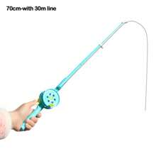 1 Pieza Caña de pesca de hielo mini de 35/40/75/80cm con carrete de plástico para principiantes, para lagos, estanques y ríos