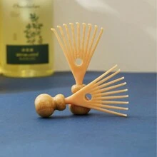 2pcs Head Massager, Yellow Scalp Massager, Mini Head Scraping Gua Sha Board, Head Massager To Relieve Scalp Pressure, Relaxation Gift - Ginger - View 3