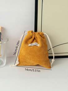 1 Piece Set Of Solid Color Corduroy Travel Skincare Drawstring Storage Bag, Cosmetic Bag, Underwear, Clothing Storage Bag, Hygiene Bag, Excursion Essentials, Travel Storage Set, Box Set, Luggage Storage Bag Set, School Supplies, Dormitory Essentials, Room/Bedroom Decoration Box, Clothing Storage Bag - Multicolor - View 10
