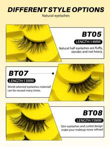 GROINNEYA Cílios postiços GROINNEYA 9 Piars Cat Eye Lashes Finos Meio Cílios Cílios de Gato Naturais Macios Cílios de Gato Ferramenta de Maquiagem Extensão de Cílios Postiços Cílios de Vison Fofos Ferramentas de Maquiagem