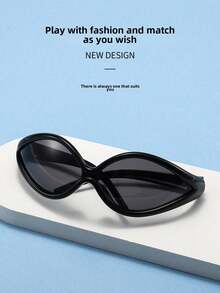 1pc Minimalist Fashion Street Style Cool Windproof Fashion Glasses, Unisex Stylish Beach Accessory