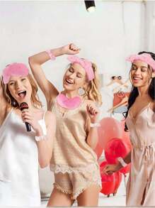 20 Peças Conjunto de Festa do Travesseiro, Festa do Sono, Dia da Mãe, Tiara, Máscara de Olho, Scrunchie de Cabelo, Conjunto de Organza, Conjunto de Maquiagem, Adequado para Presente de Natal