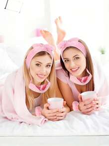 20 Peças Conjunto de Festa do Travesseiro, Festa do Sono, Dia da Mãe, Tiara, Máscara de Olho, Scrunchie de Cabelo, Conjunto de Organza, Conjunto de Maquiagem, Adequado para Presente de Natal