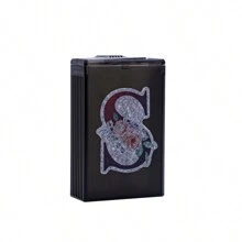 1pc 26-Letter Pattern Fashionable Cigarette Case, Large Capacity 20 Cigarettes, Portable Unisex Flip Top Slide Cover Cigarette Box,Hair Accessories ,Smoking Accessories - Multicolor - View 10