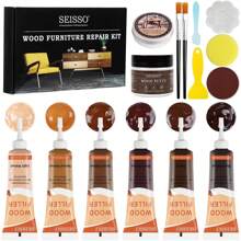 Wood Furniture Repair Kit - Wood Fillers With Wood Putty, Hardwood Laminate Repair Kit, Wood Wax For Holes, Walnut Wood Scratch Repair Kit Restore Any Scratches, Cracks, Tables, Doors, Floors, Cabinet - Multicolor - View 1