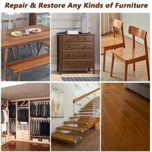 Wood Furniture Repair Kit - Wood Fillers With Wood Putty, Hardwood Laminate Repair Kit, Wood Wax For Holes, Walnut Wood Scratch Repair Kit Restore Any Scratches, Cracks, Tables, Doors, Floors, Cabinet - Multicolor - View 7