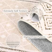 Vintage Border Printed Carpet Soft Indoor Non-Slip Carpet Foldable Living Room Carpet Washable Area Rug For Bedroom Office Dining Room