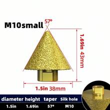 Brocas cónicas de diamante M10/M14 para amoladoras angulares - Herramientas de biselado revestidas de diamante de 38mm/50mm para agrandar orificios, dar forma, recortar y acabado de bordes - Accesorios profesionales para herramientas de piedra y strass - Multicolor - Ver 11